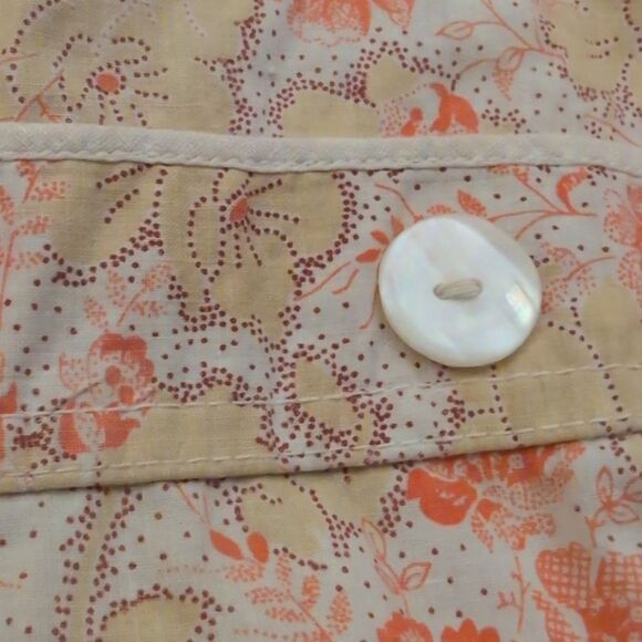 70s Vintage Girls Floral Print Orange Romper Bell Flare Pants - Picture 2 of 5